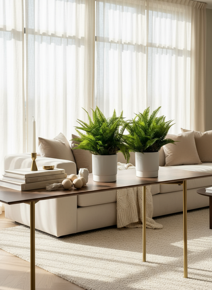 Artificial Lush Fern Plant - Medium (Set of 2)