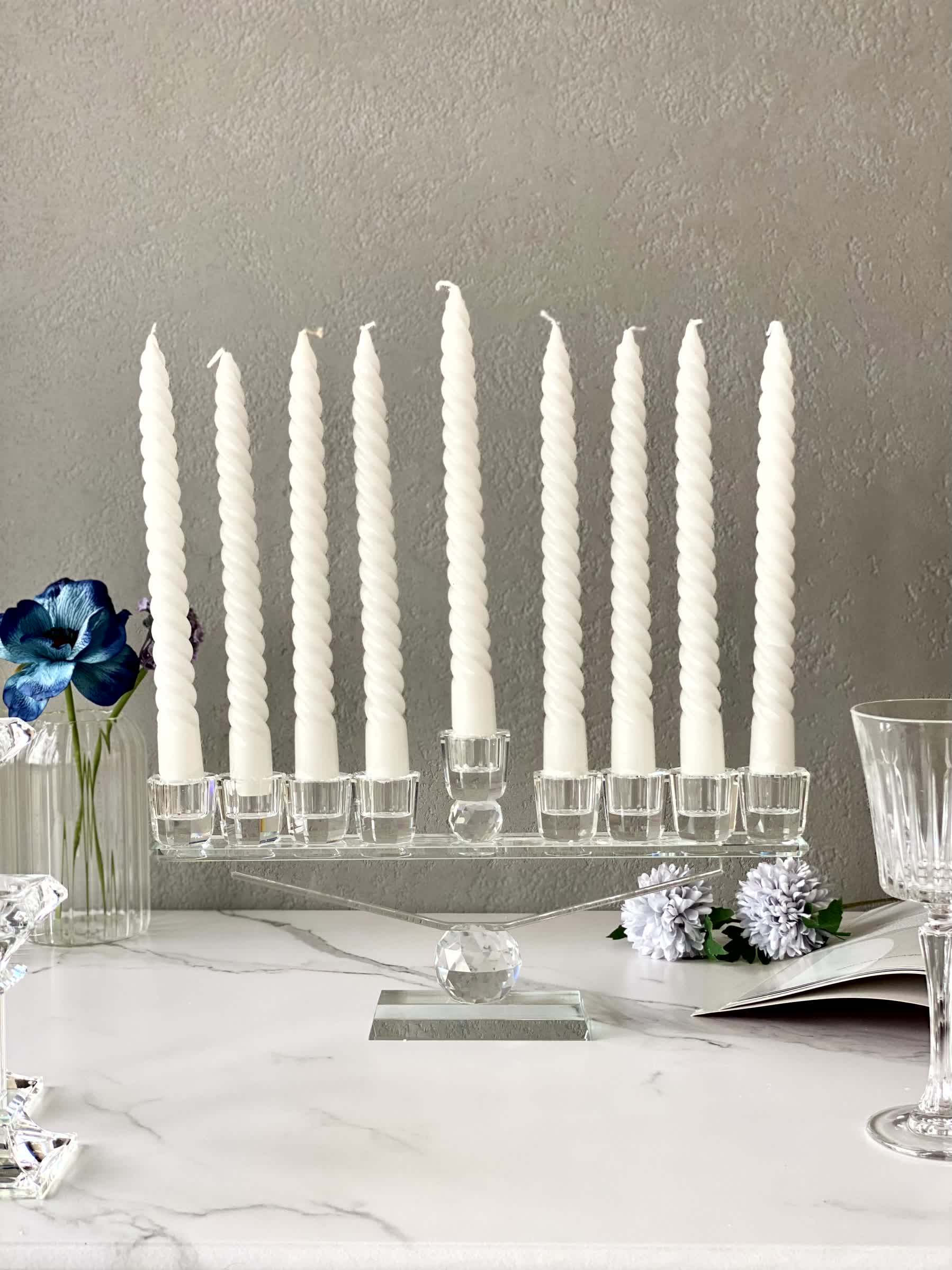 Nine Arm Crystal Candle Holders