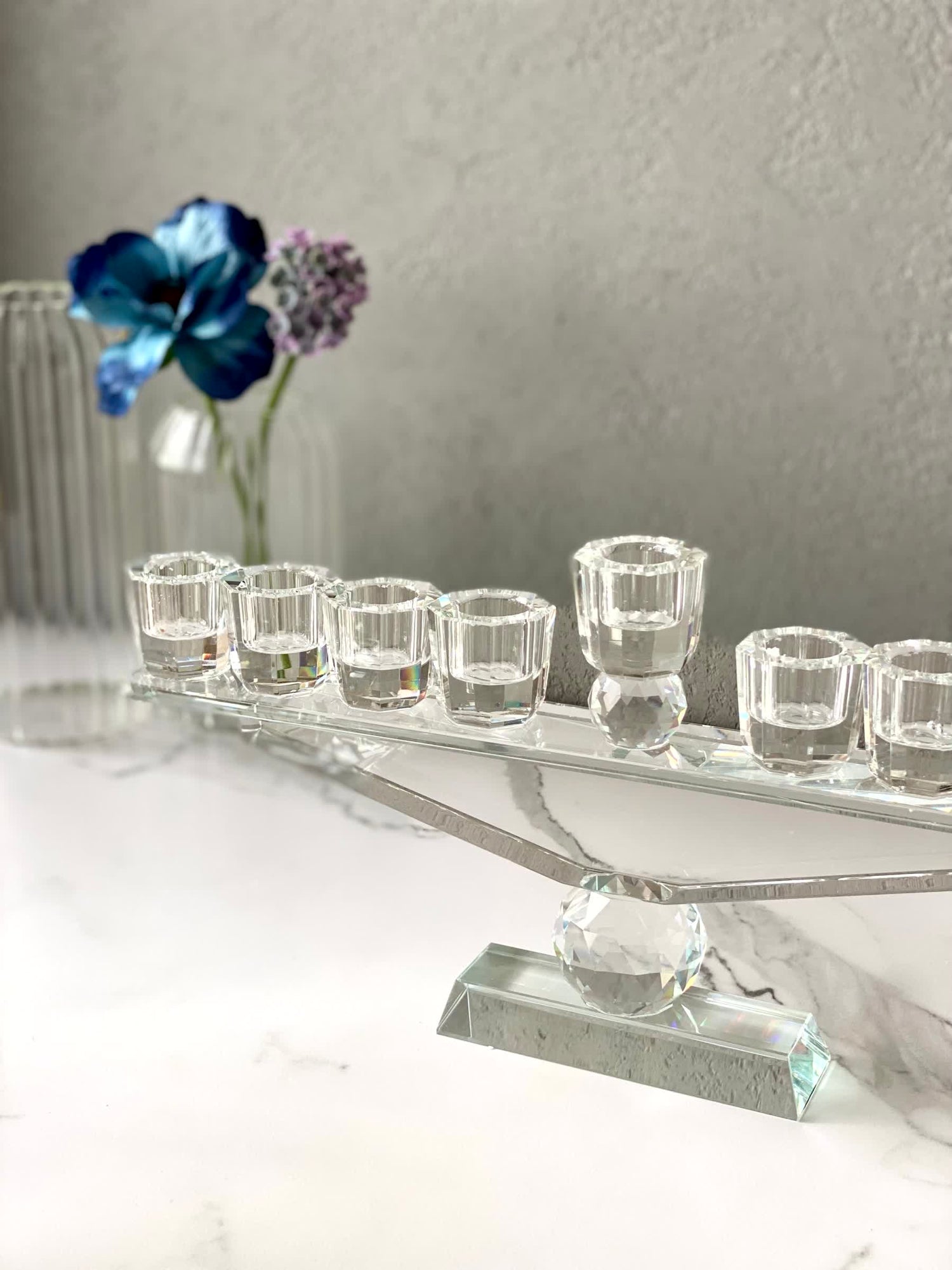 Nine Arm Crystal Candle Holders