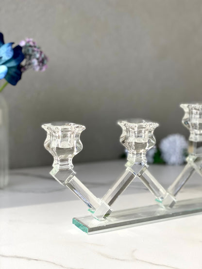 Five Arm Crystal Candle Holders