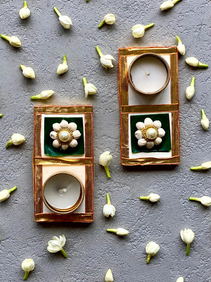 Jasmine Square Diyas - Mini