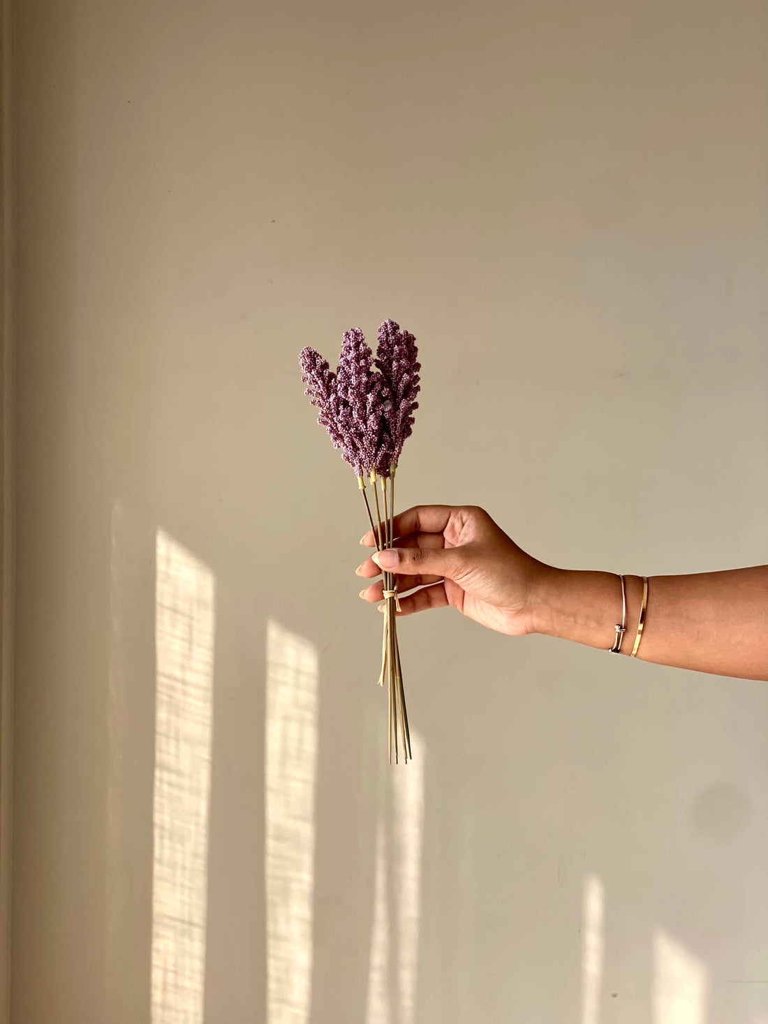 Artificial Wheat Ear Bunch  - Lavender (One Stem)