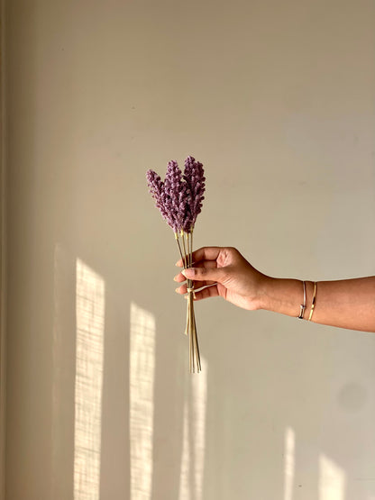 Artificial Wheat Ear Bunch  - Lavender (One Stem)