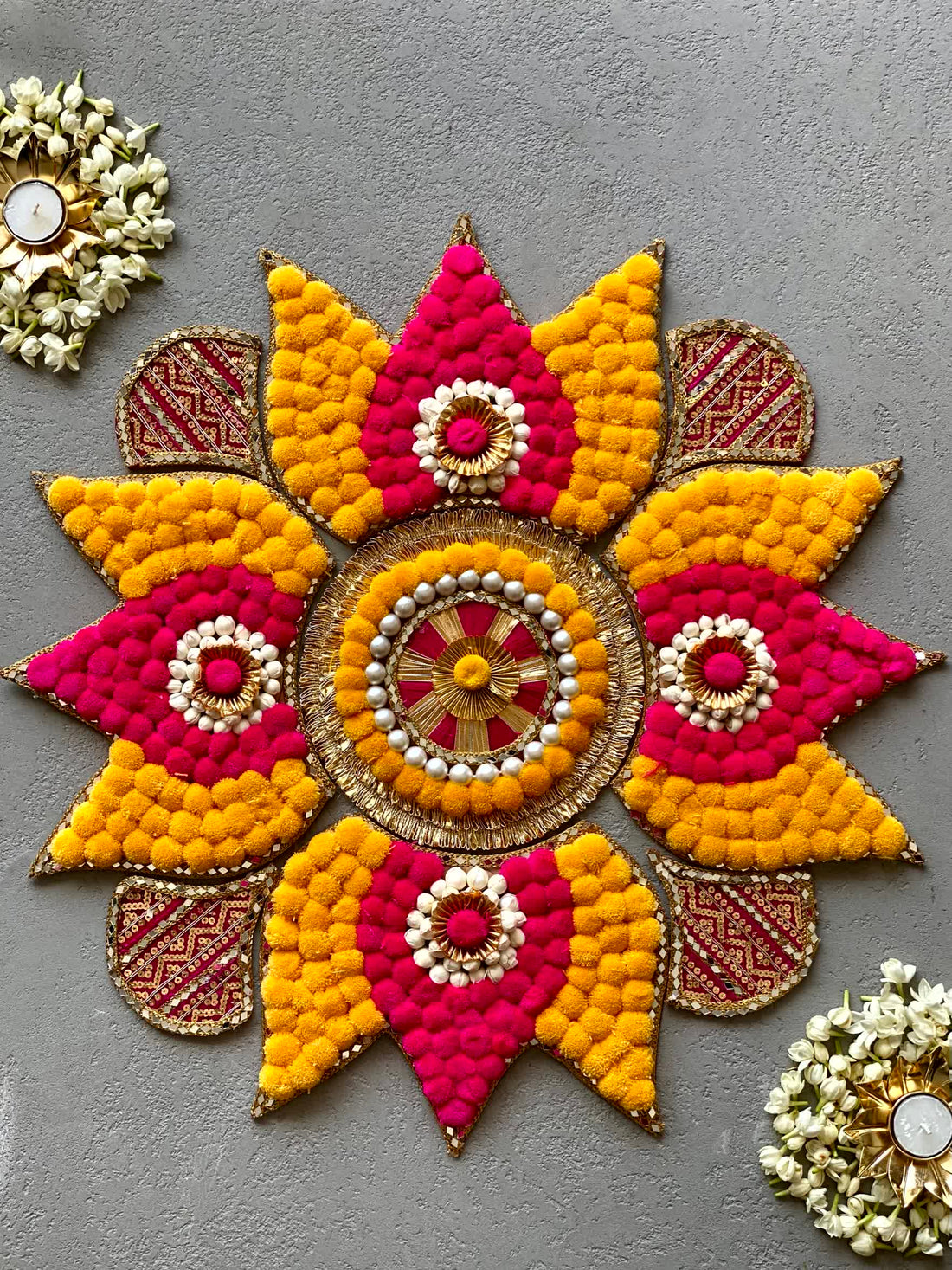 Festive Blush Petal Rangoli
