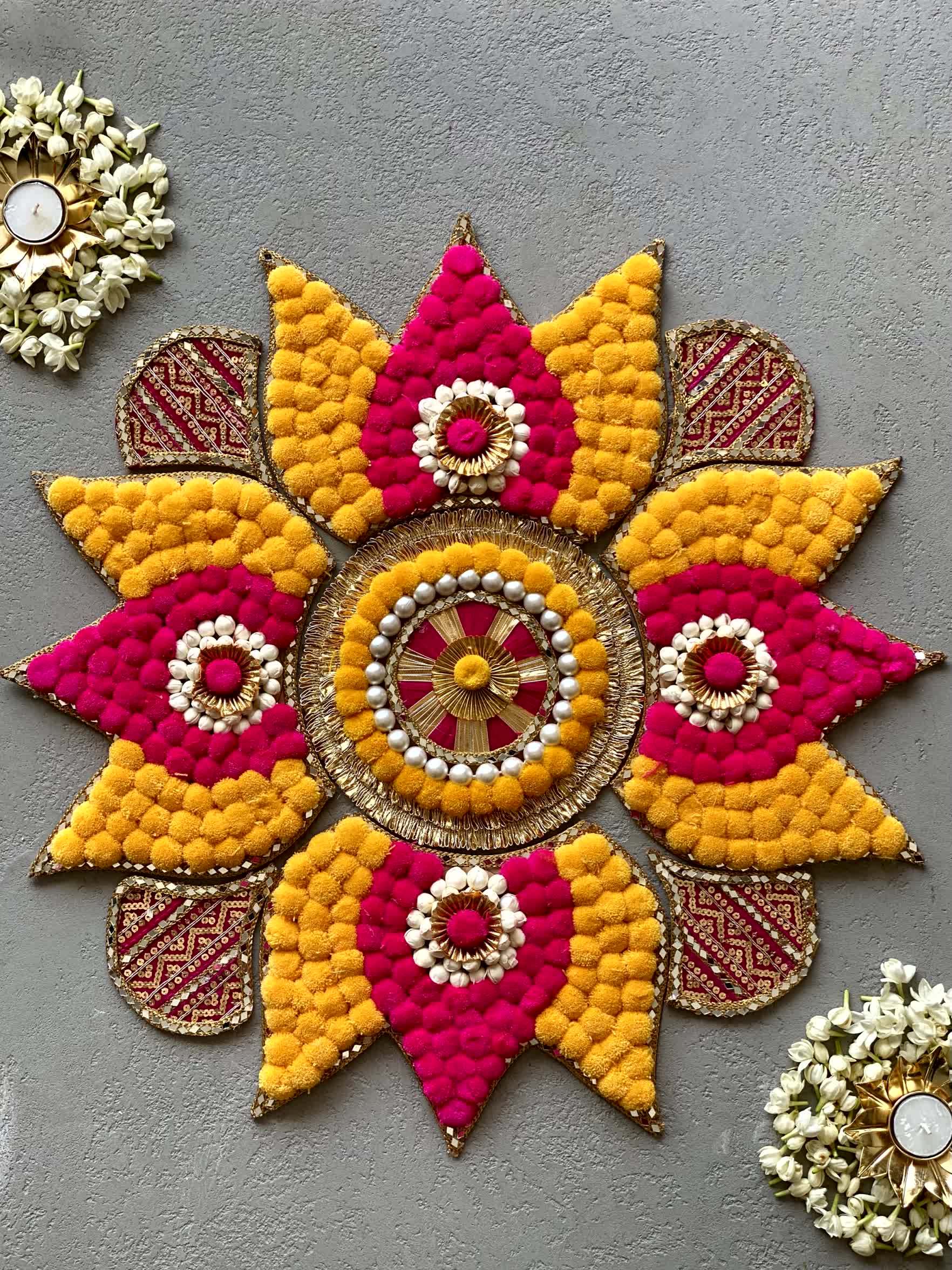 Festive Blush Petal Rangoli