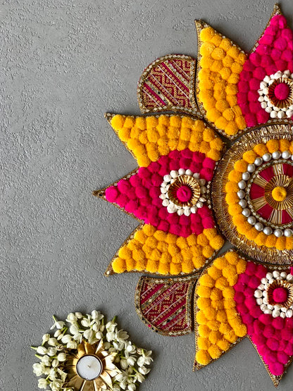 Festive Blush Petal Rangoli