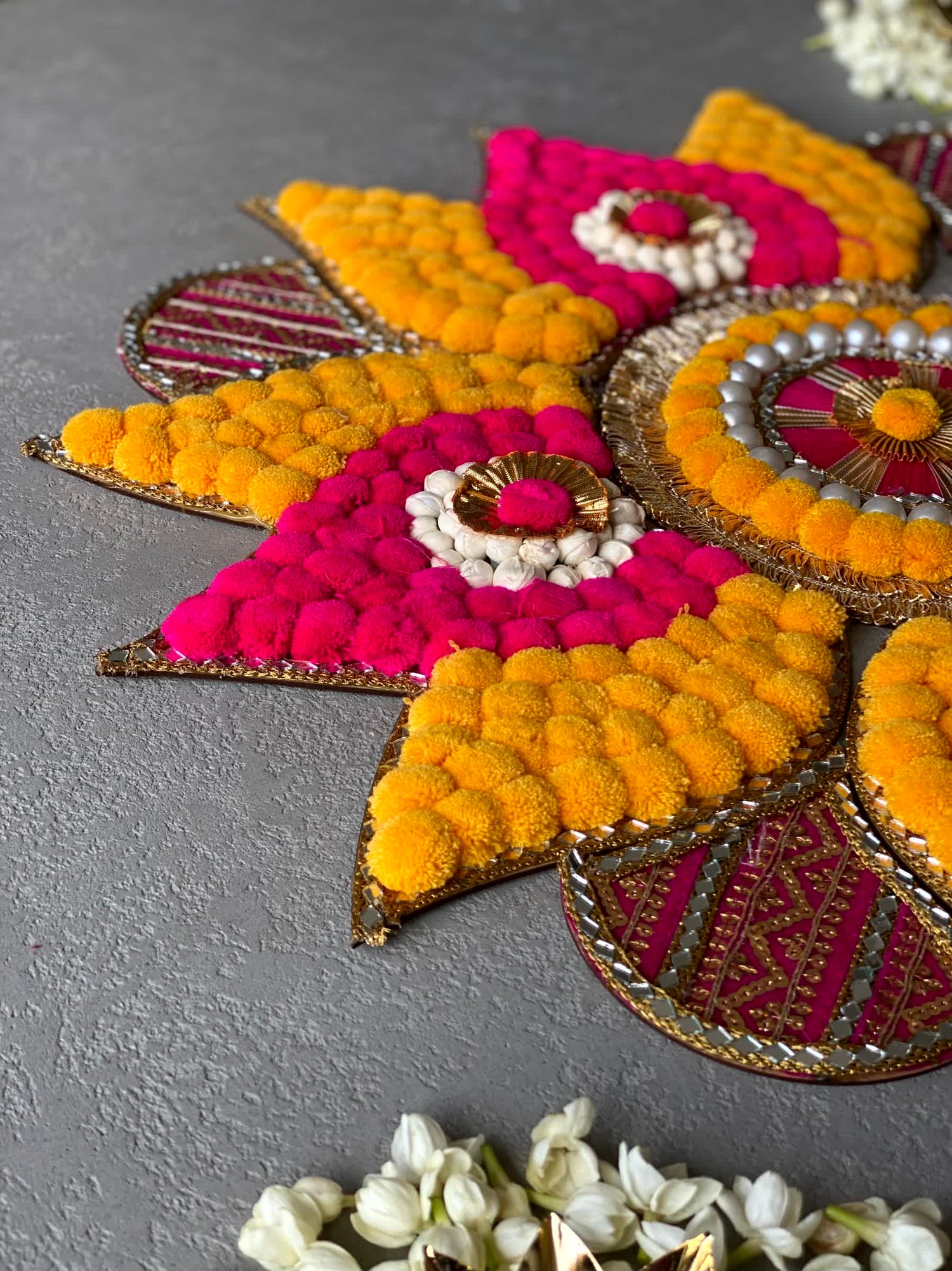 Festive Blush Petal Rangoli