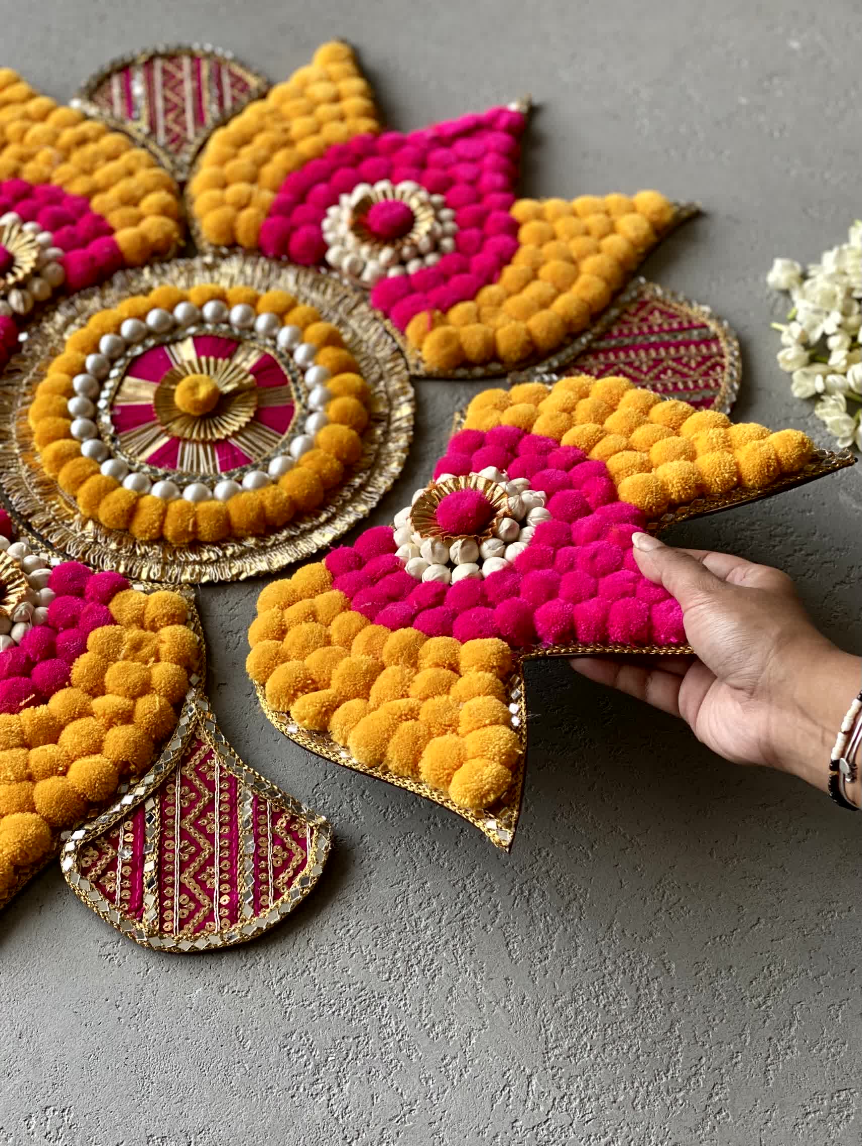 Festive Blush Petal Rangoli