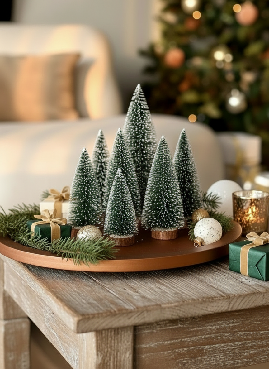 Christmas Frosted Tree - Set of 6