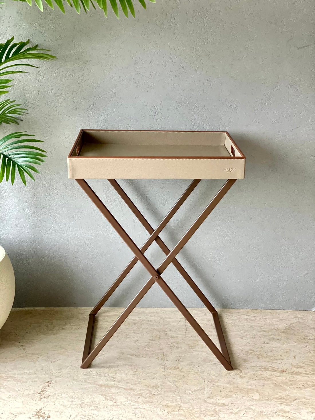 Naples Taupe Butler Tray Table