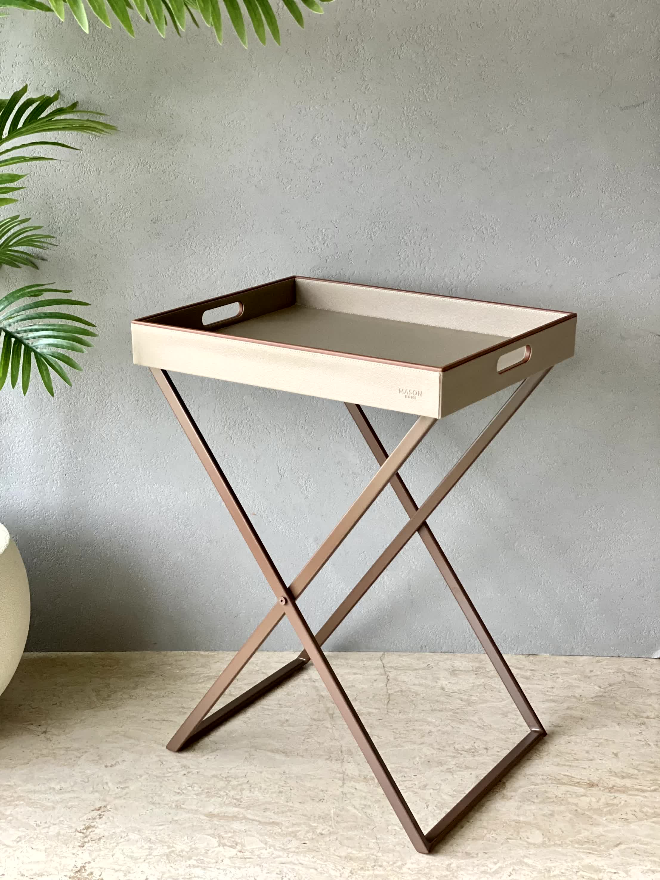 Naples Taupe Butler Tray Table