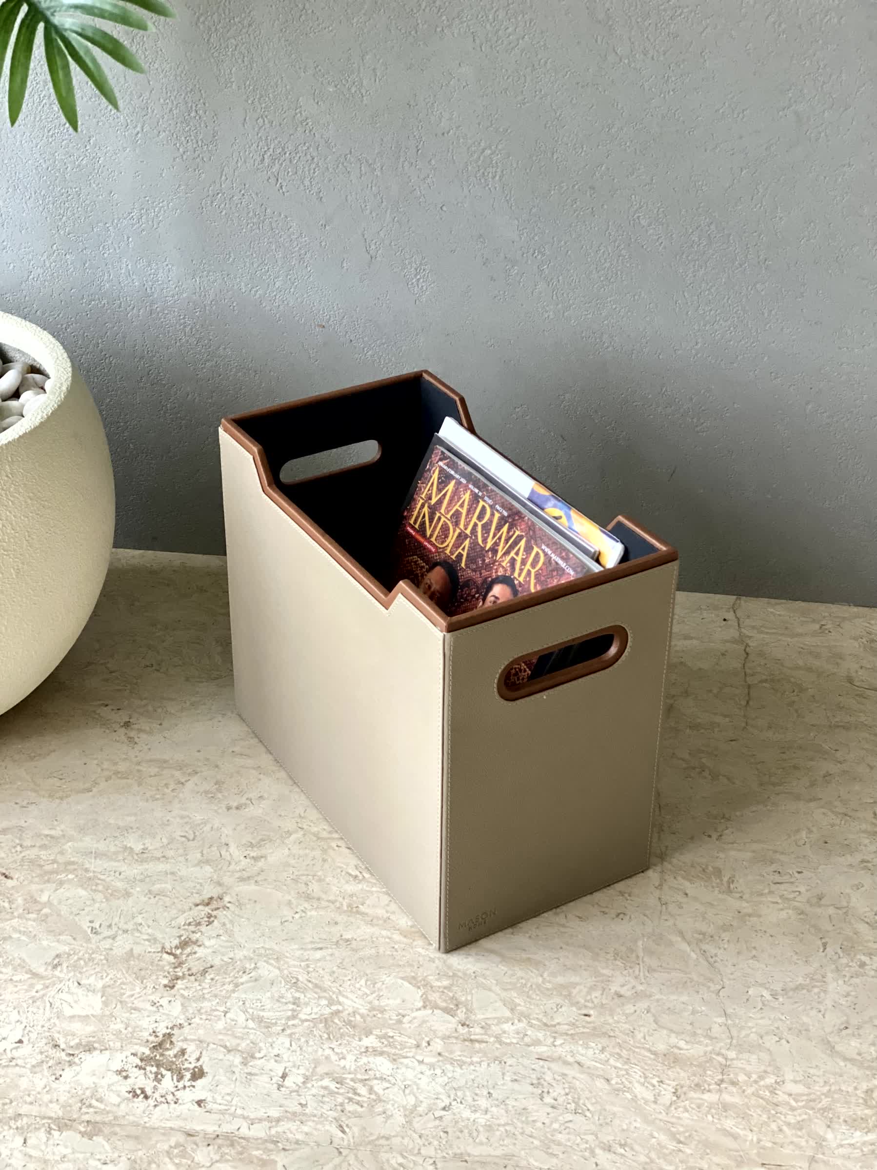 Naples Taupe Magazine Holder