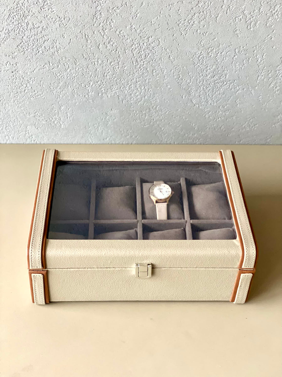 Naples Taupe Watch Box - 8 Slots