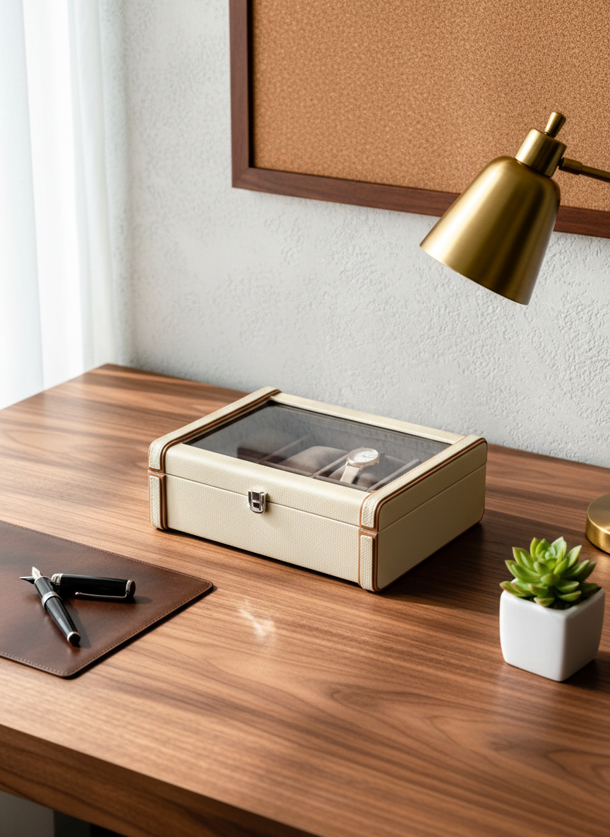 Naples Taupe Watch Box - 8 Slots