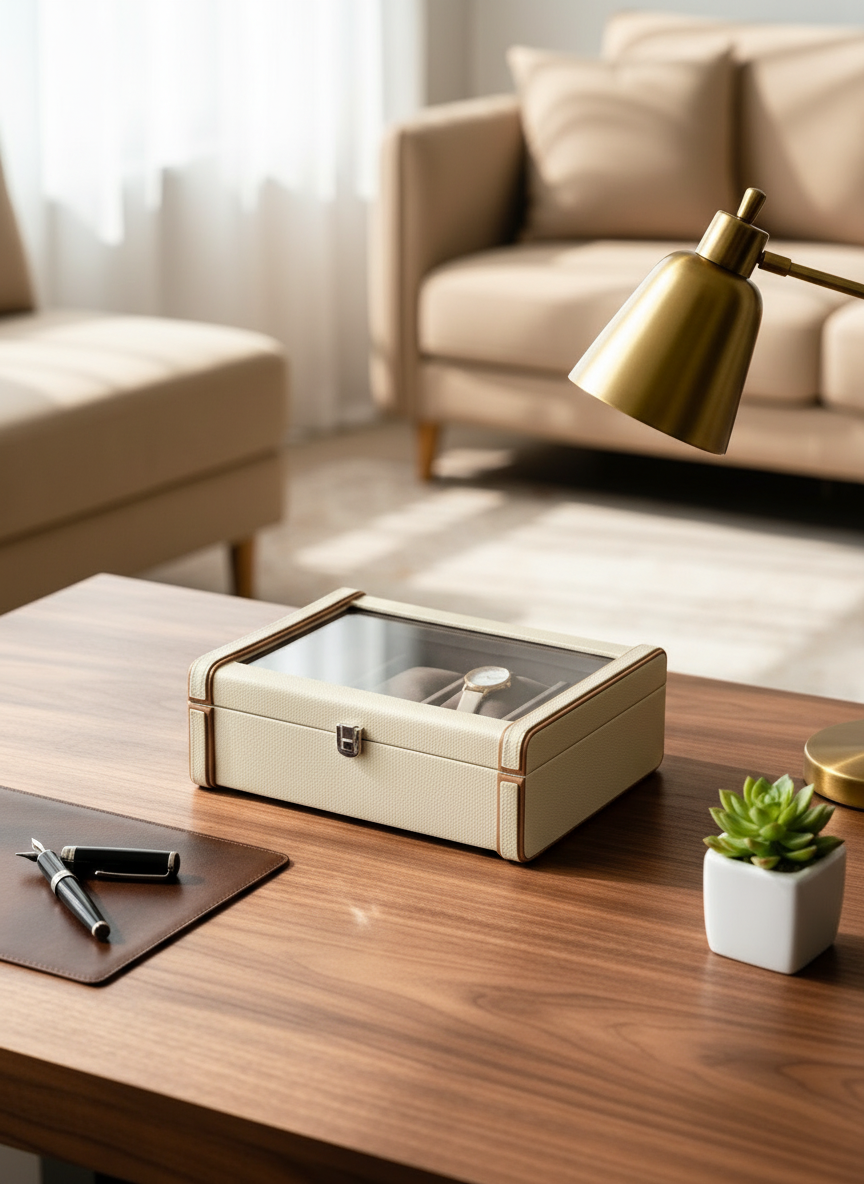 Naples Taupe Watch Box - 8 Slots