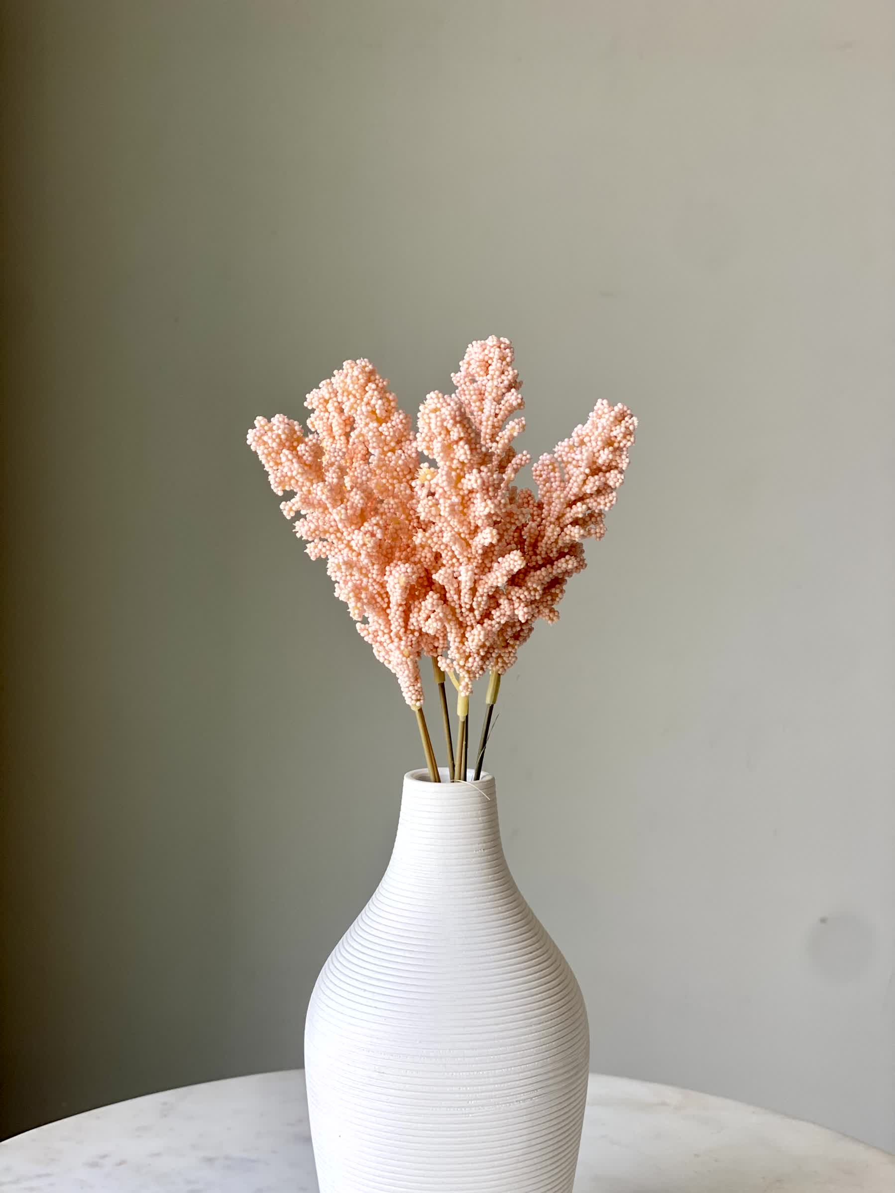 Artificial Wheat Ear Bunch  -  Pink (One Stem)