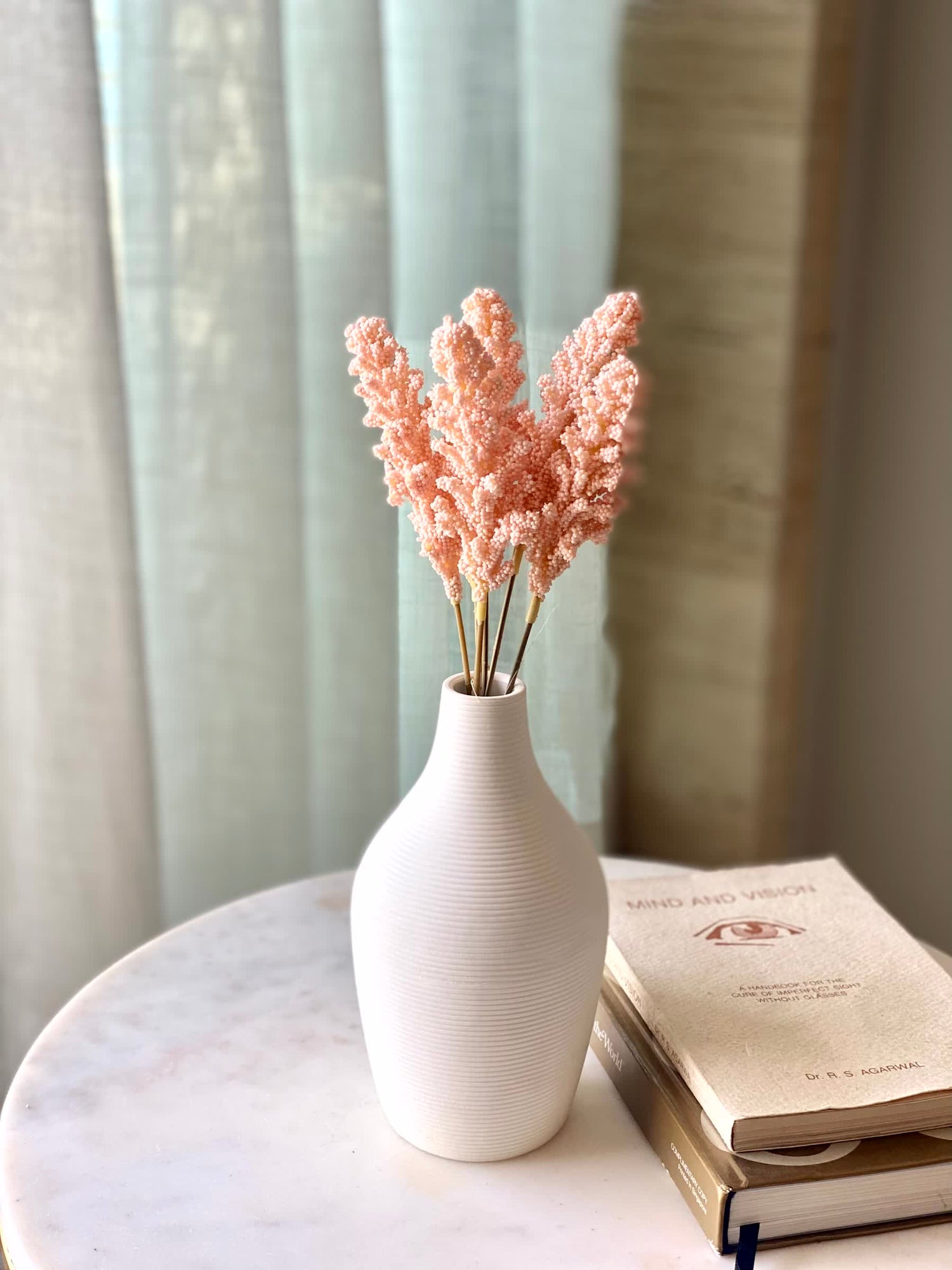 Artificial Wheat Ear Bunch  -  Pink (One Stem)