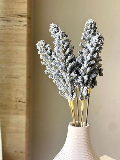 Artificial Wheat Ear Bunch - Blue (One Stem)