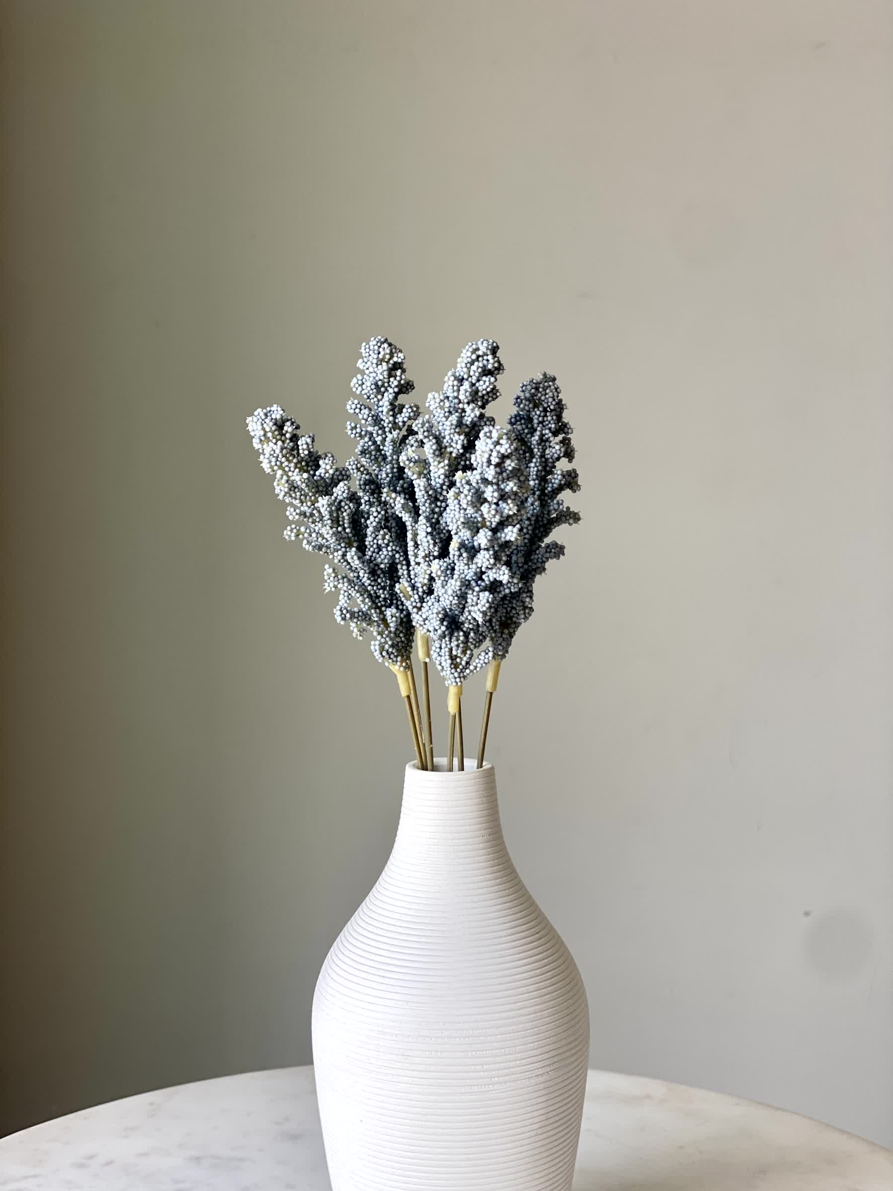 Artificial Wheat Ear Bunch - Blue (One Stem)