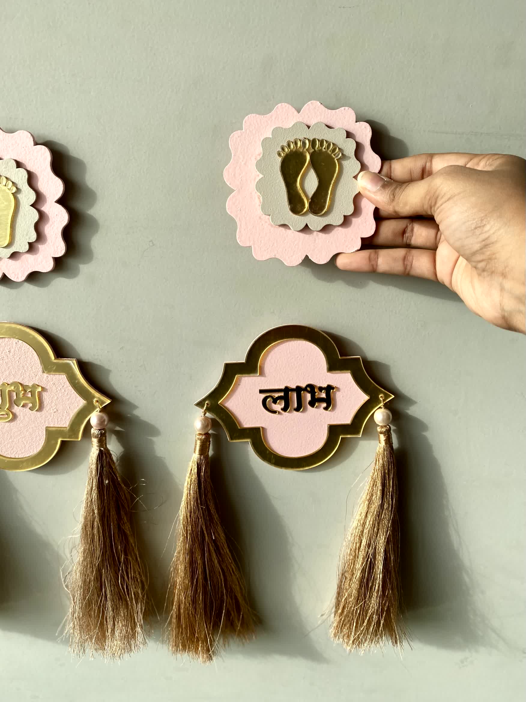 Shubh Labh Latkan &amp; Pagla - Pink (Set of 4)