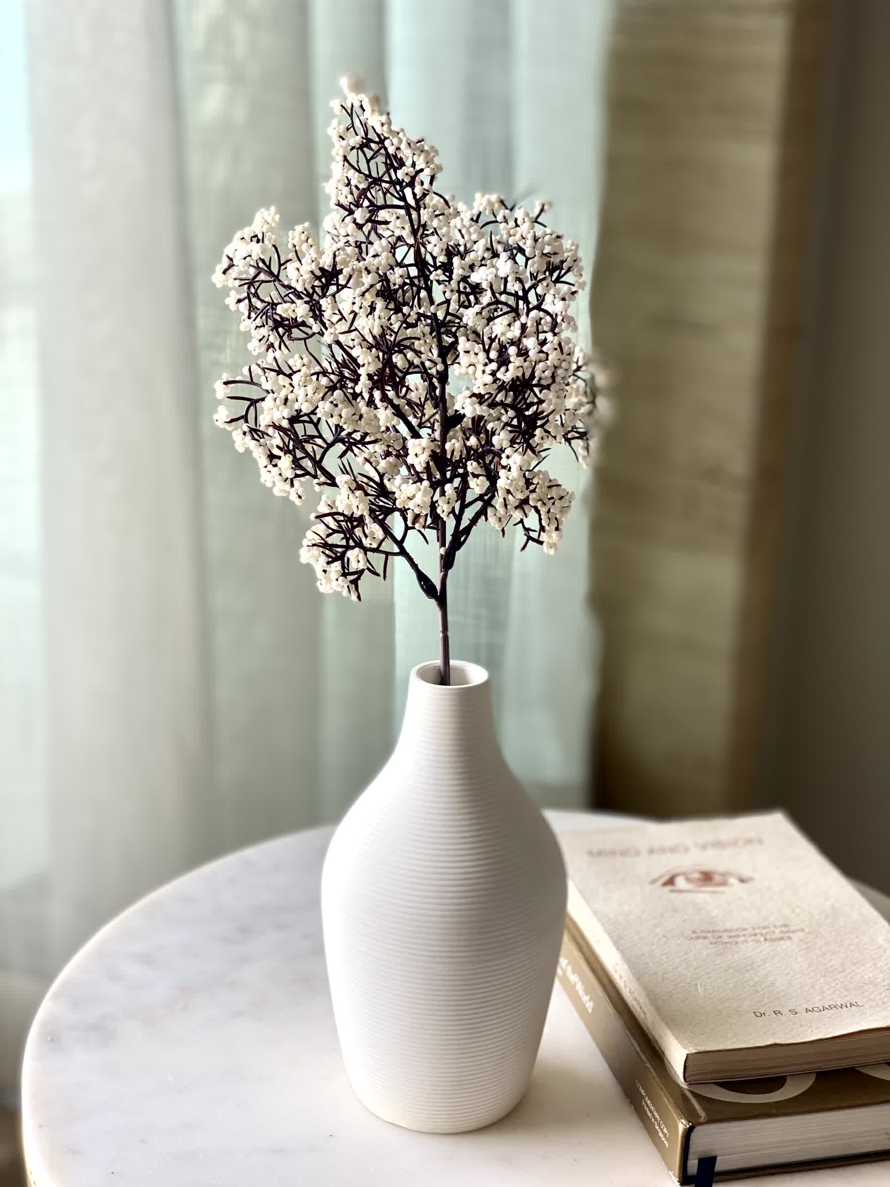 Artificial Wisteria Small Flower Stem -  White