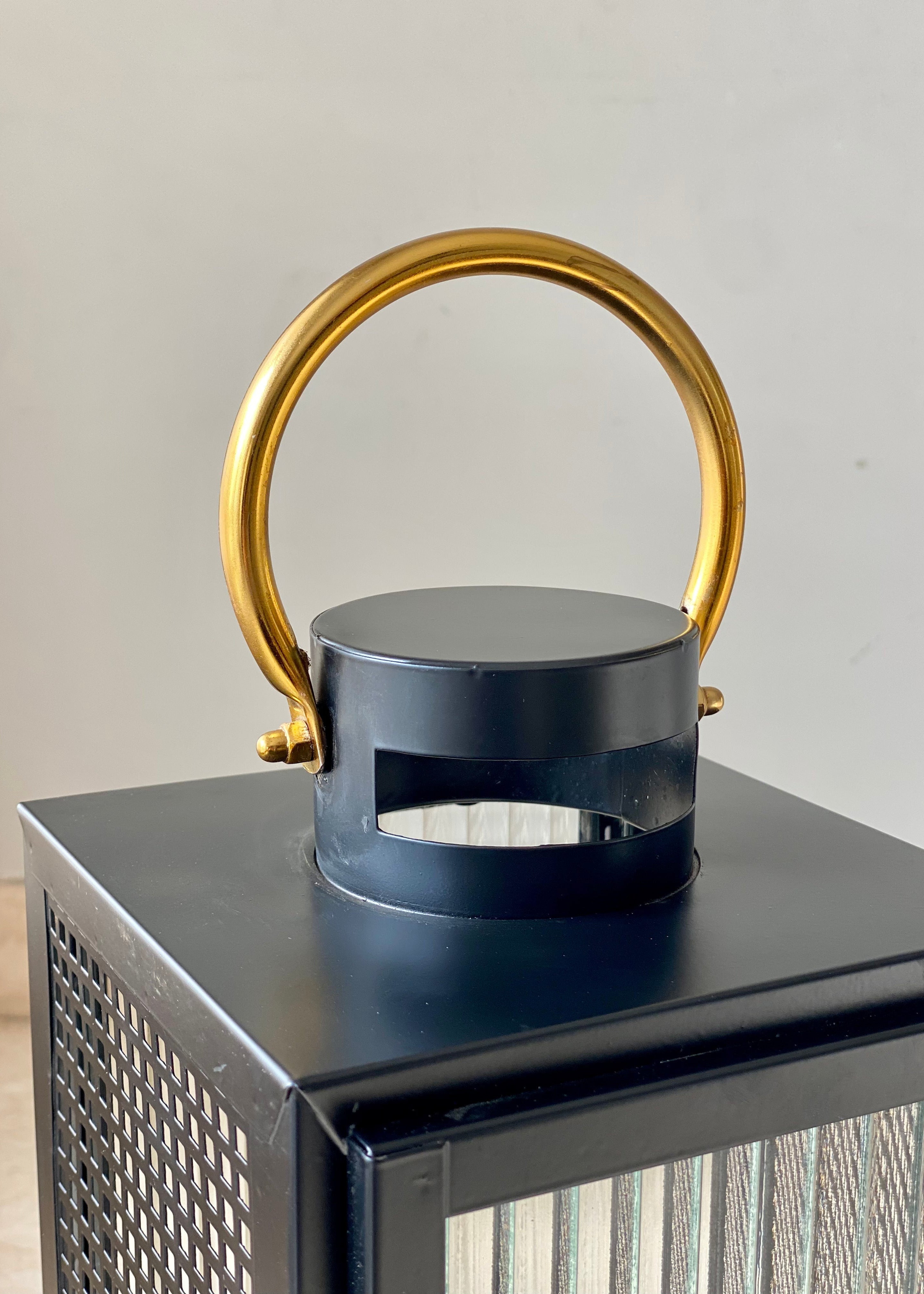 Vellora Black &amp; Gold Lantern - Large