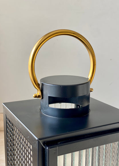 Vellora Black &amp; Gold Lantern - Large