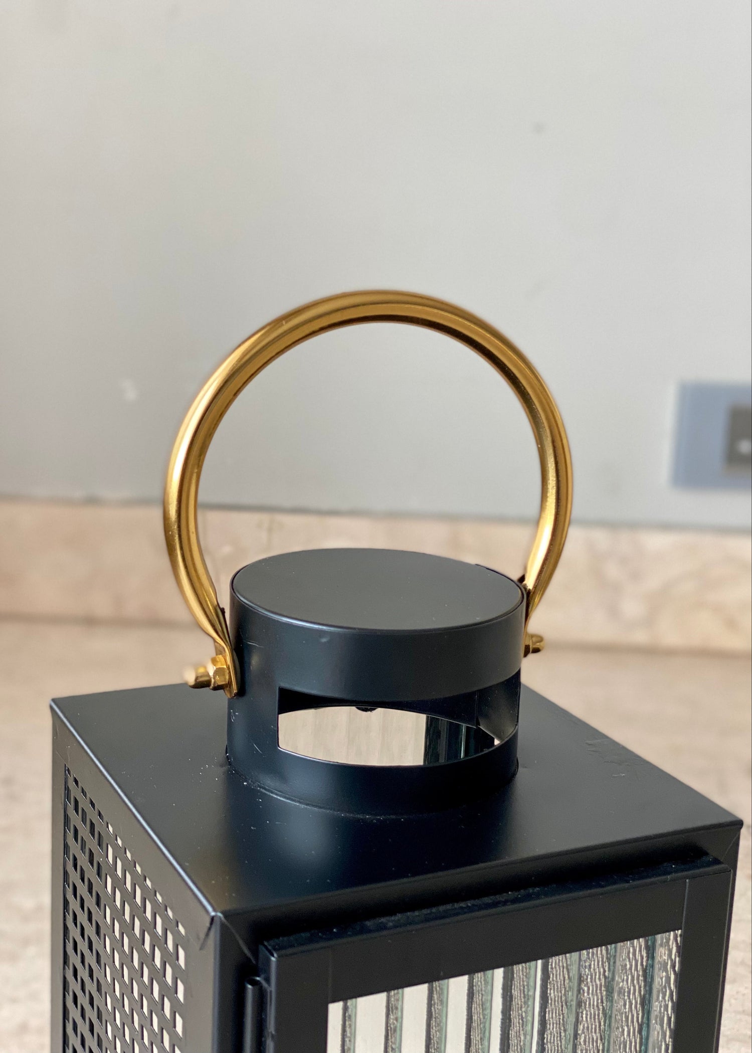 Vellora Black &amp; Gold Lantern - Small
