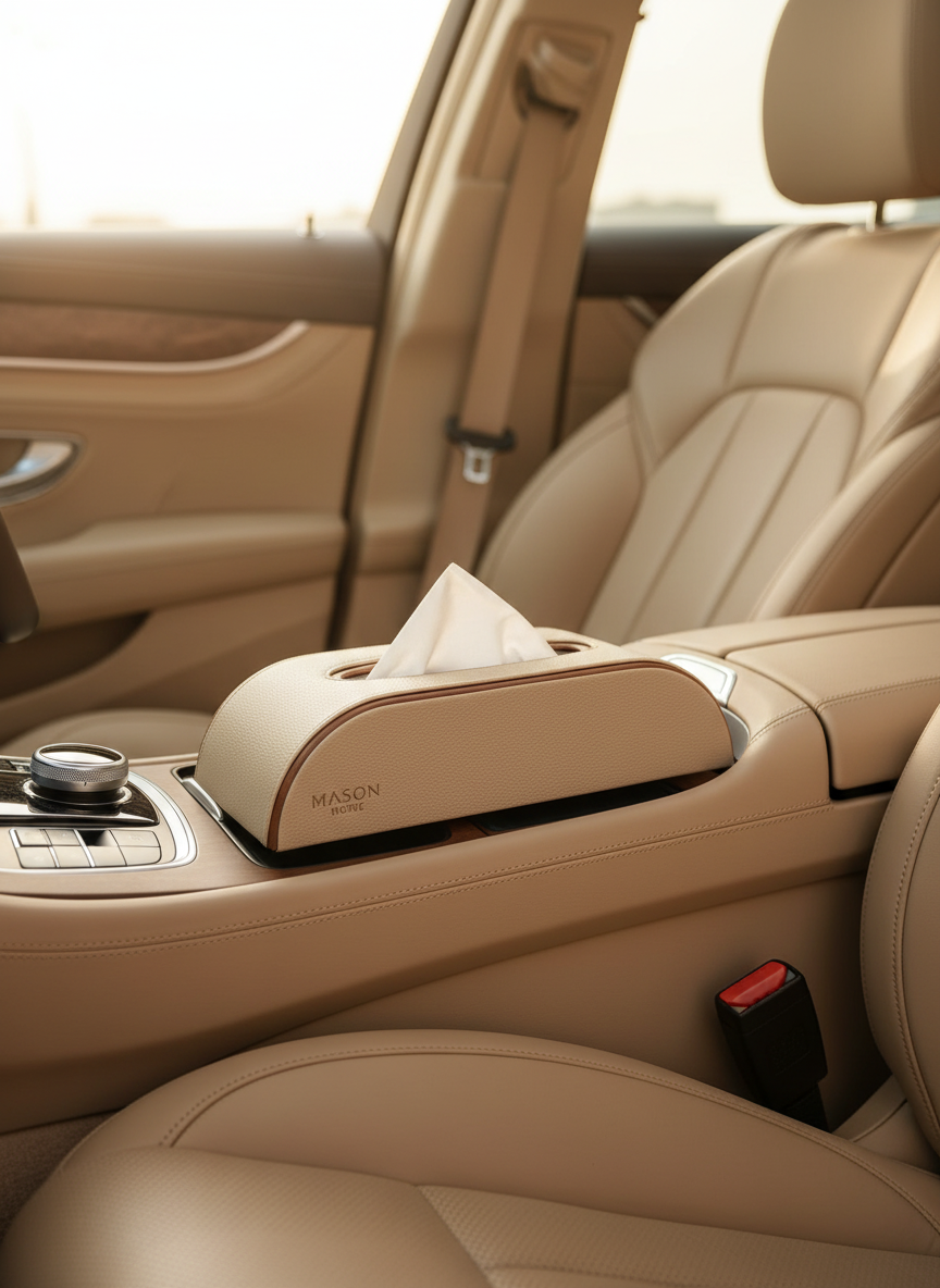 Naples Taupe Car Tissue Box