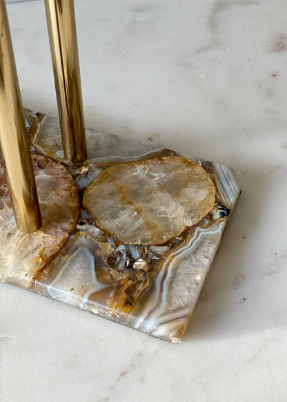 Regal Agate Hand Towel Stand - Beige / Brown