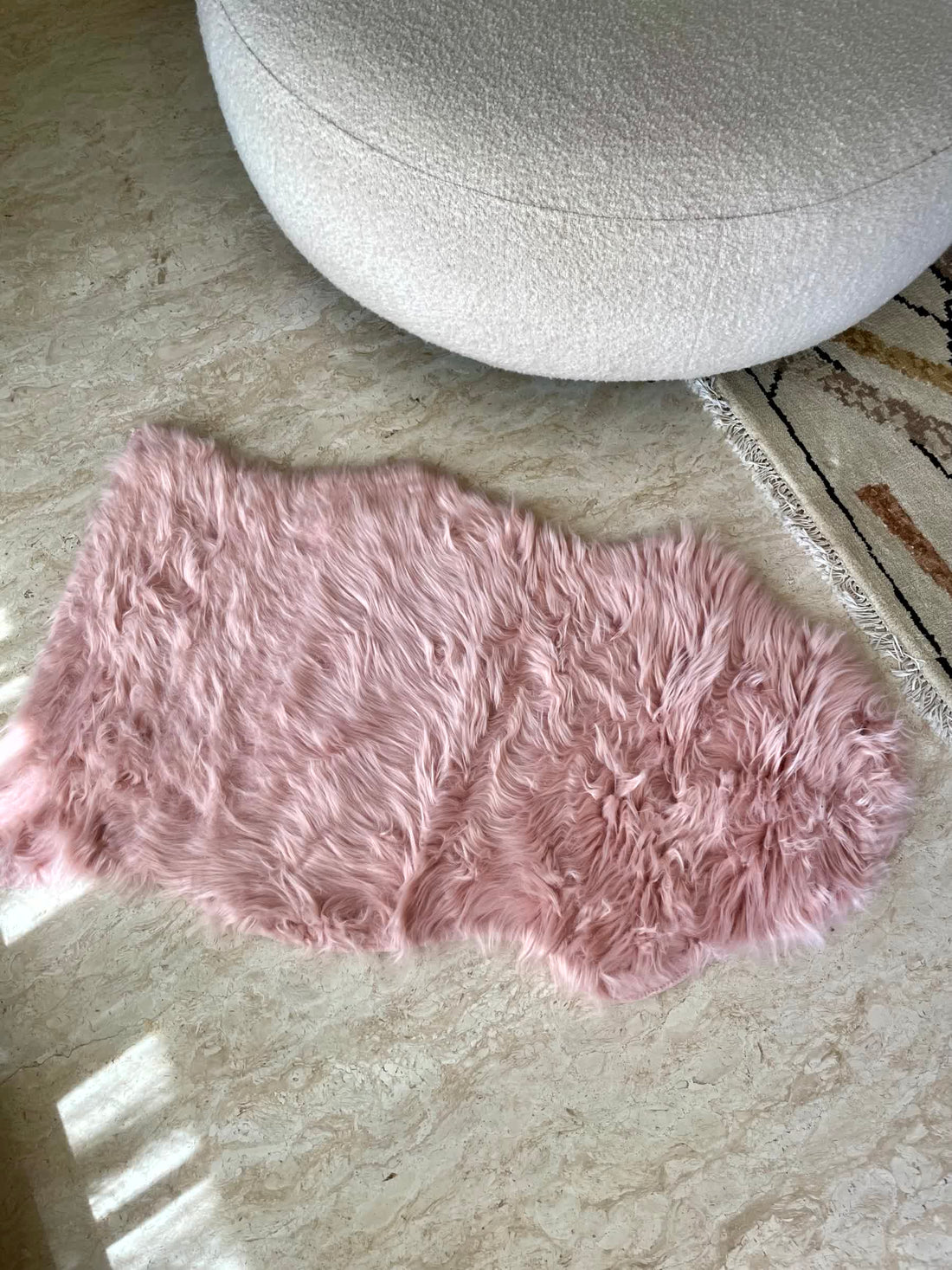 Faux Fur Floor Runner - Pink