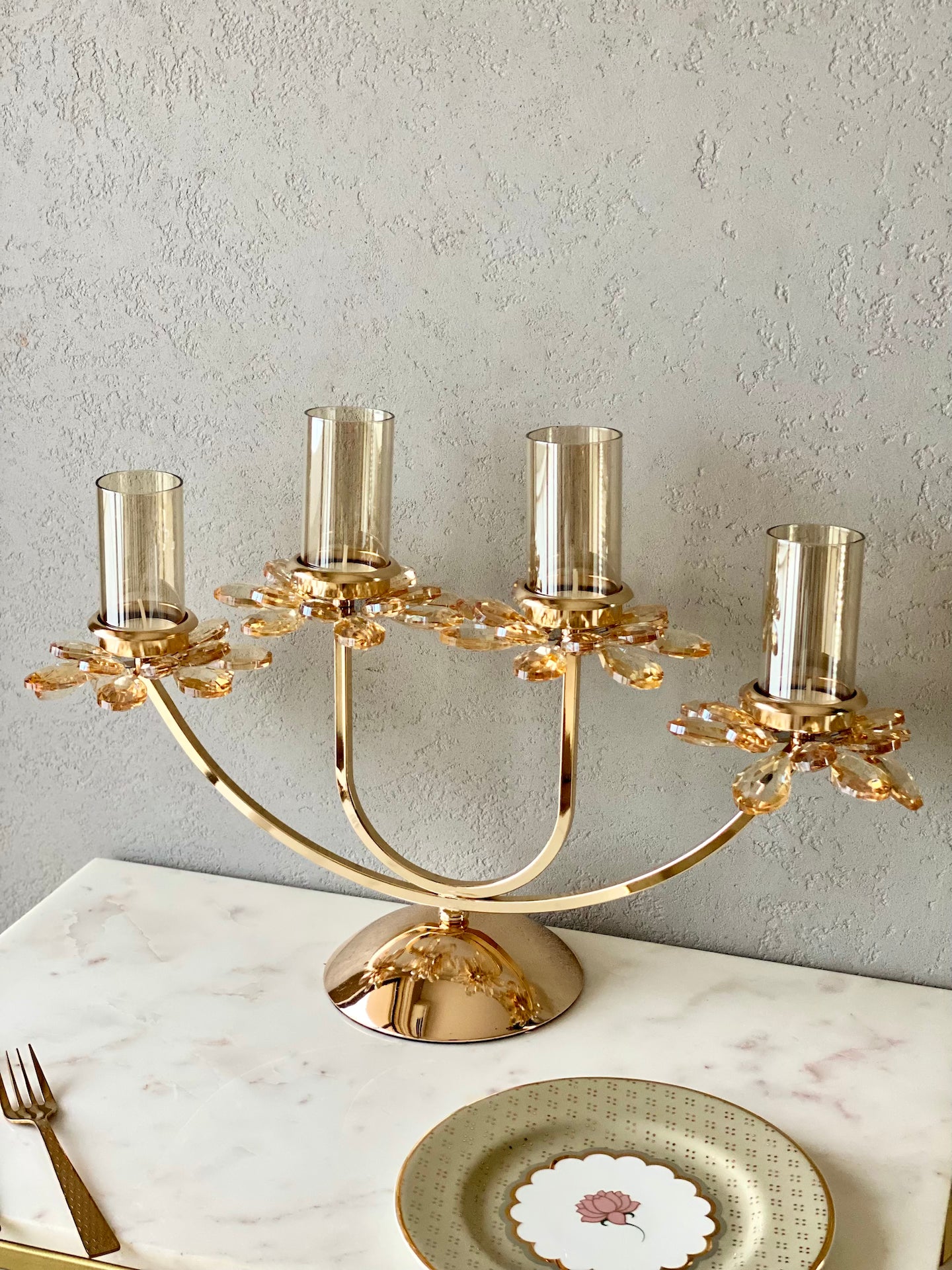 Aurora Gold Candle Holders