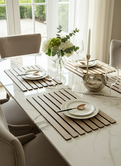 Elm Foldable Table Mats (Set of 2) - Cream