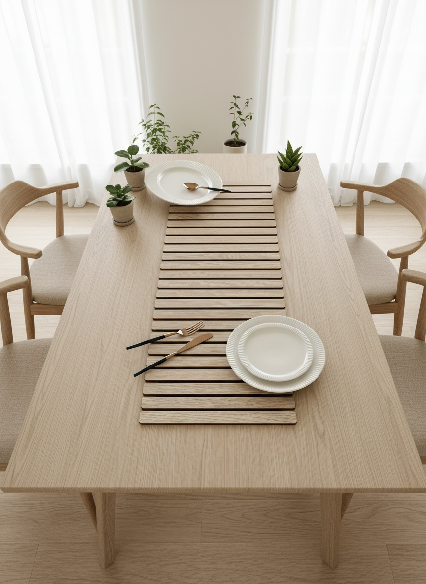 Elm Foldable Table Runner - Cream (3 Feet)