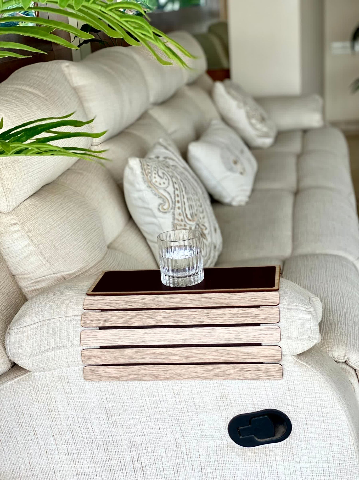 Elm Sofa Armrest Tray - Cream