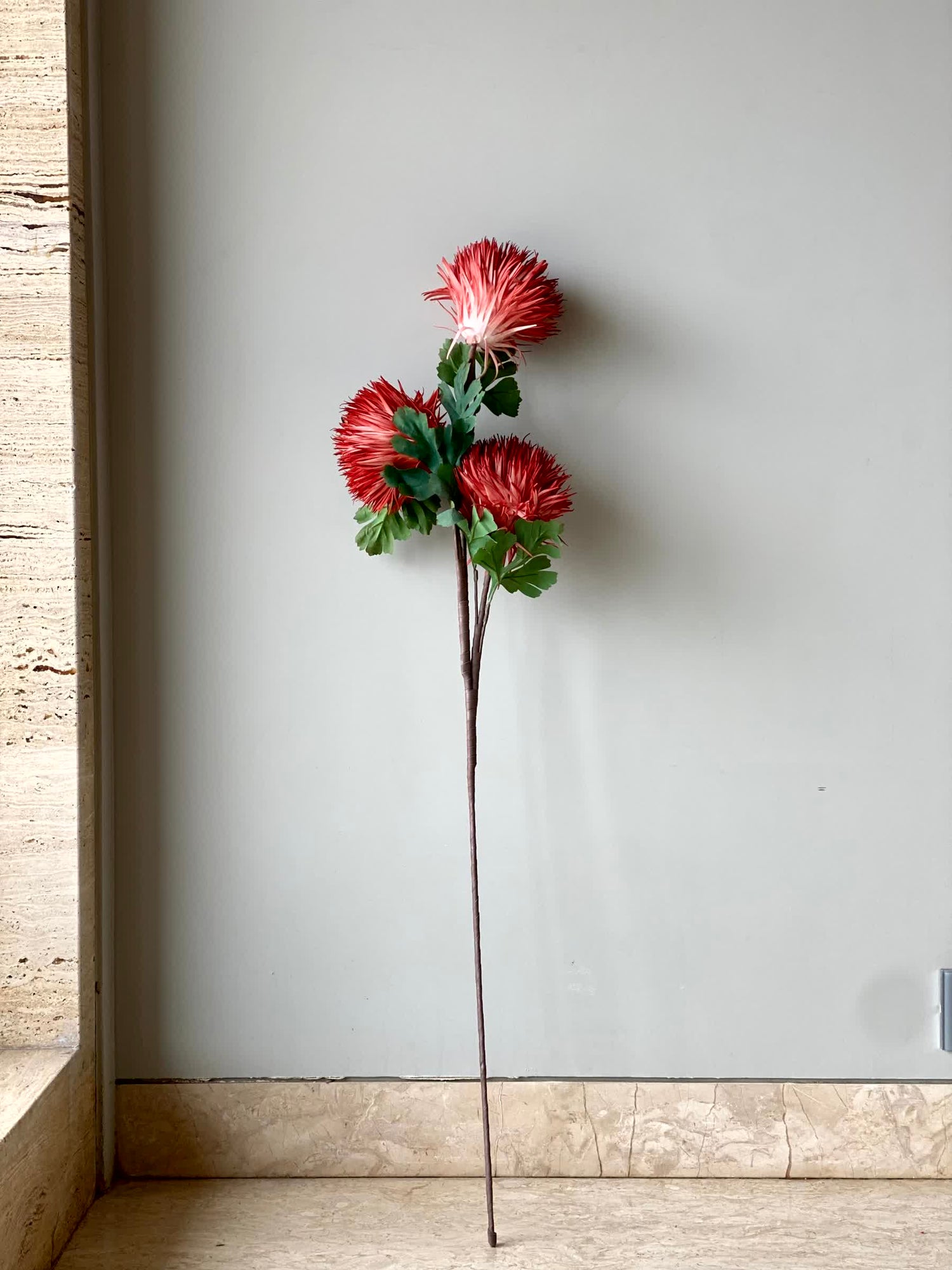 Artificial Chrysanthemum Stem - Red (One Stem)