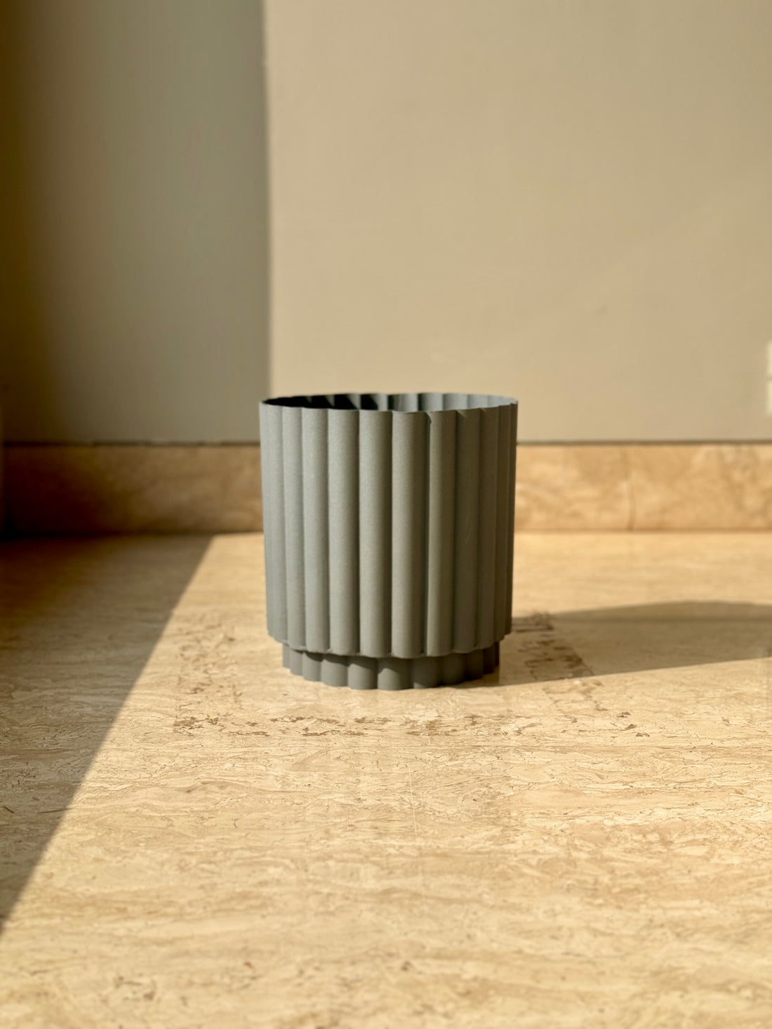 Nordic Fluted Planter - Grey