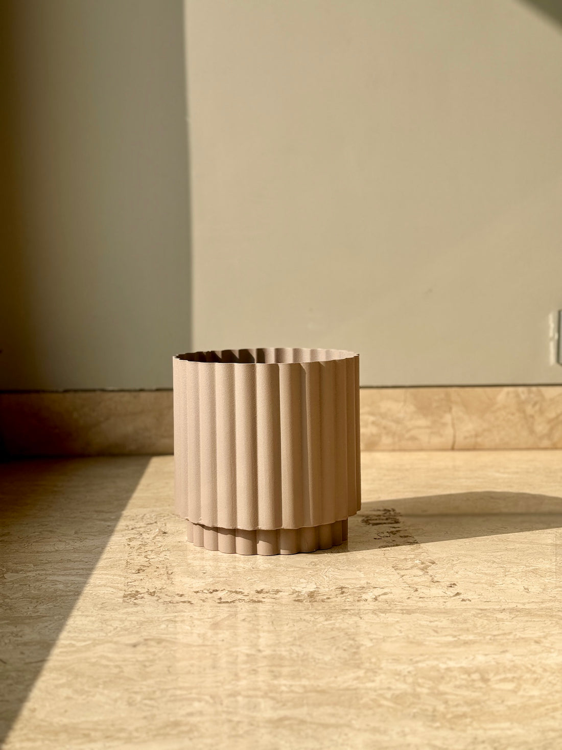 Nordic Fluted Planter - Taupe