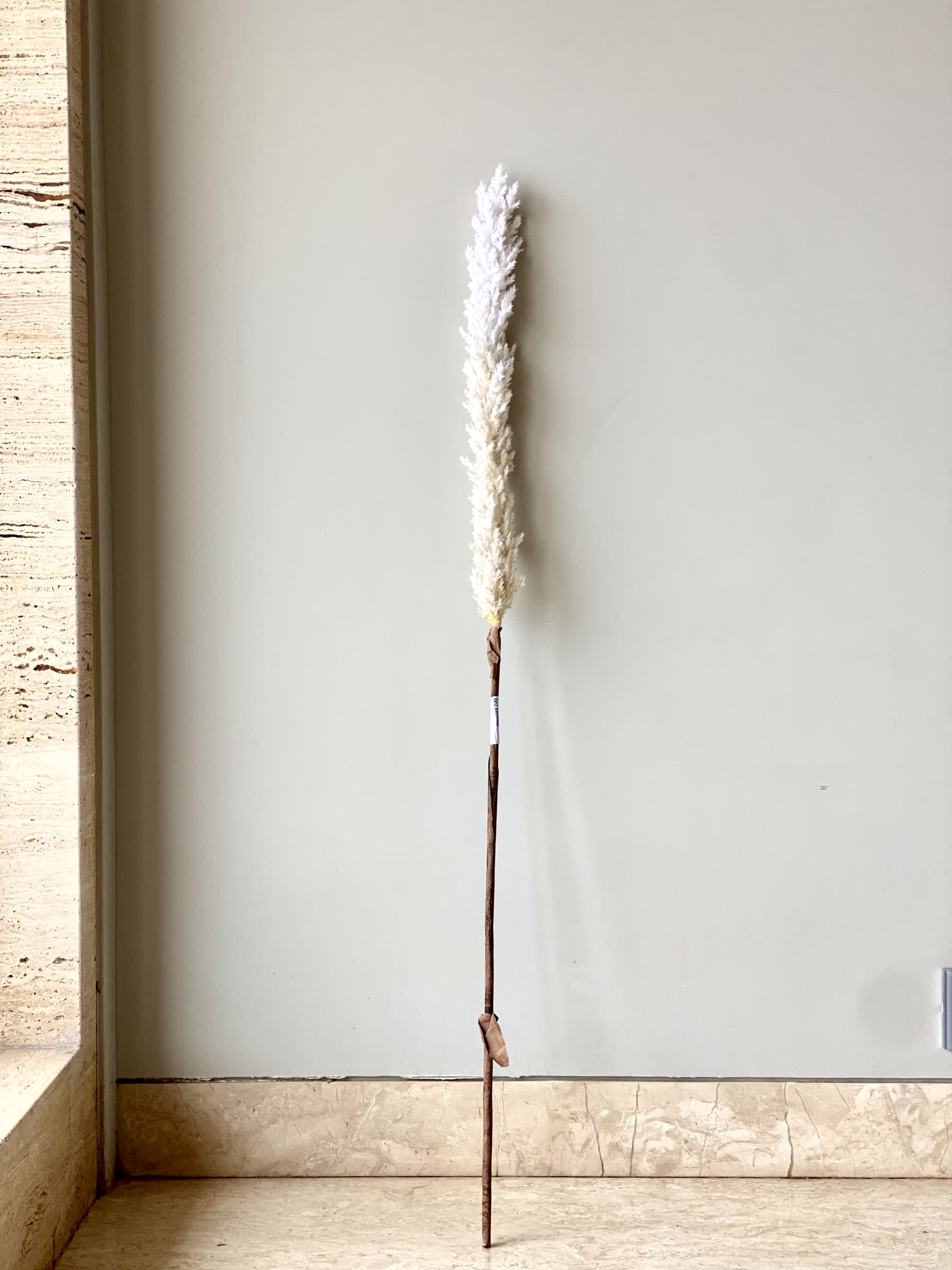 Artificial Wheat Silk Flower Stick (One Stem) - White (Tall)