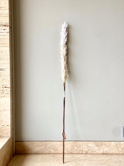 Artificial Wheat Silk Flower Stick (One Stem) - White (Tall)