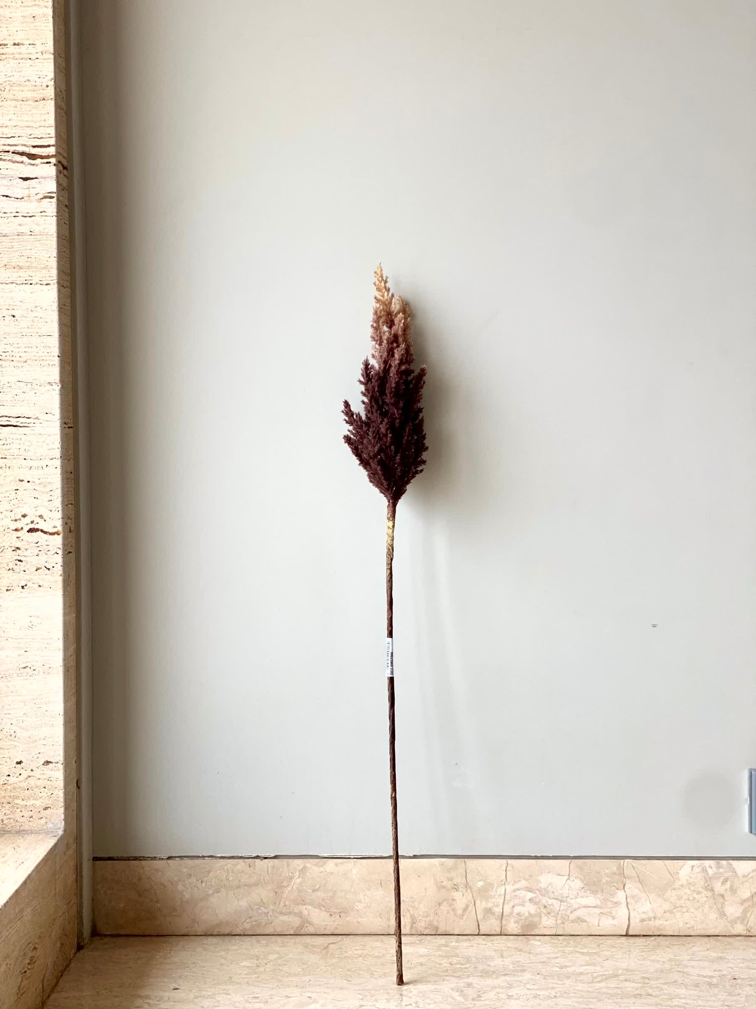 Artificial Wheat Silk Flower Stick (One Stem) - Brown (Short)