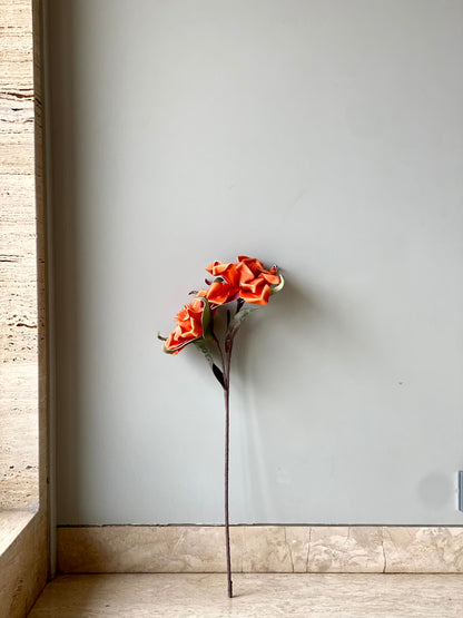 Artificial Origami Rose - Orange (One Stem)