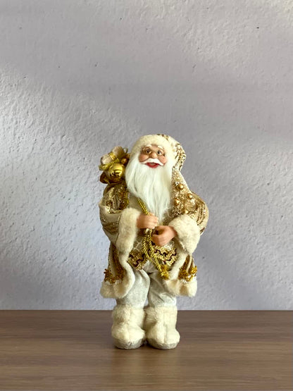 Christmas Jolly Santa Claus - 1 Feet (White and Gold)