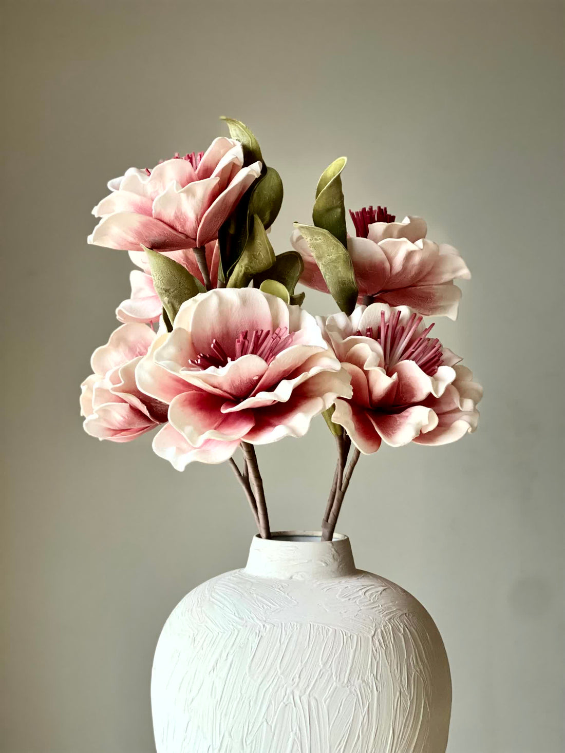 Artificial Blush Magnolia Stem - Pink (One Stem)