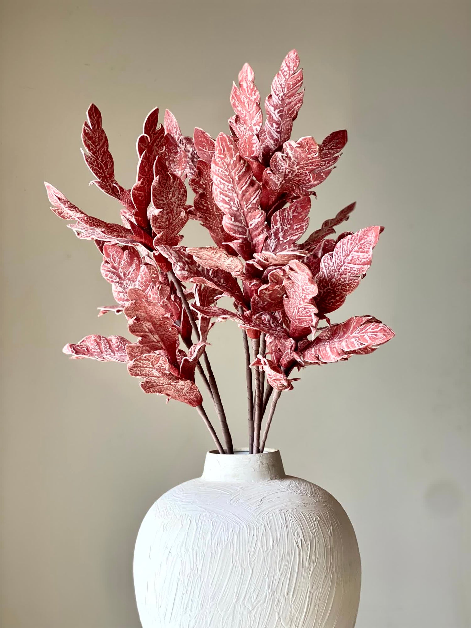 Artificial Gladolia Leaf Stem - Maroon (One Stem)