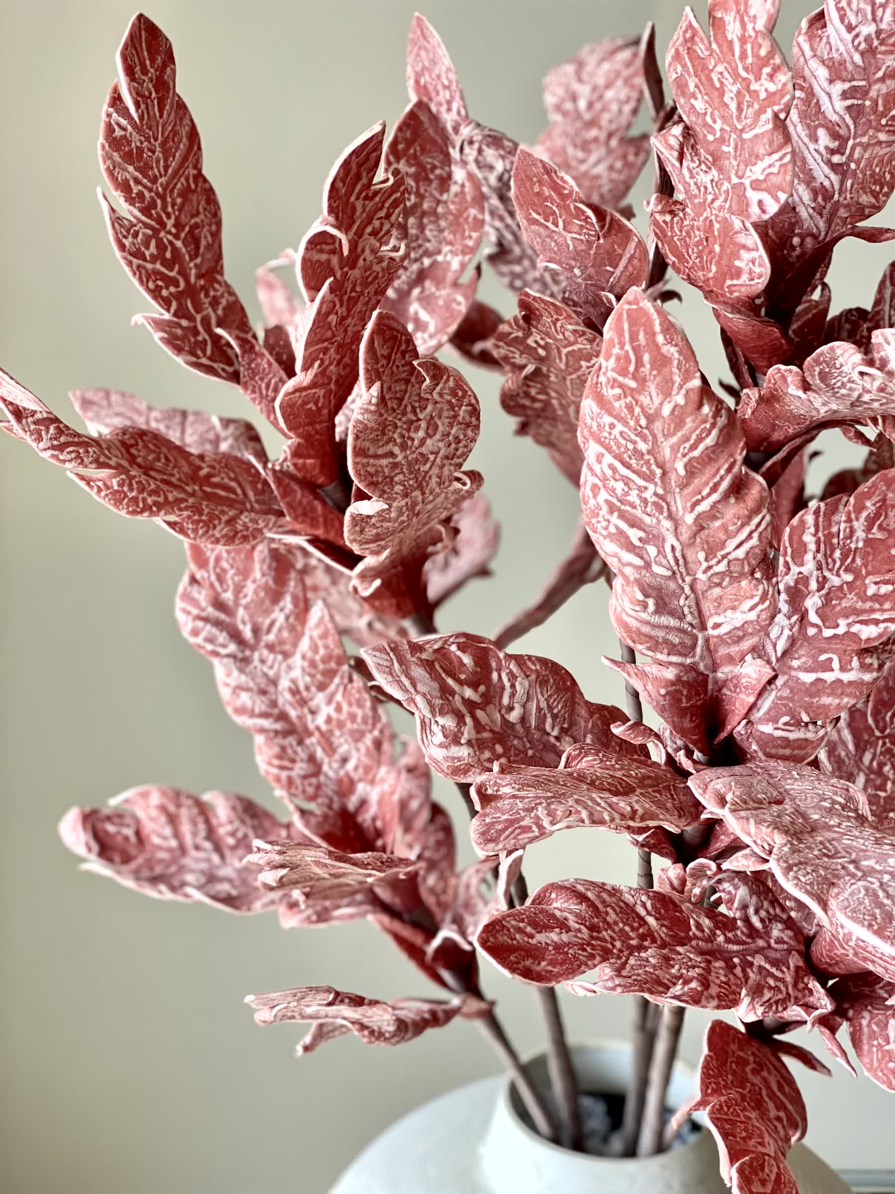 Artificial Gladolia Leaf Stem - Maroon (One Stem)