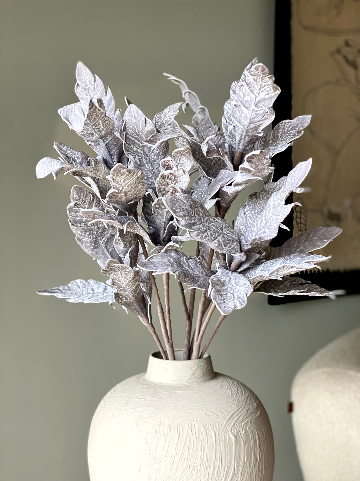 Artificial Gladolia Leaf Stem - Grey (One Stem)