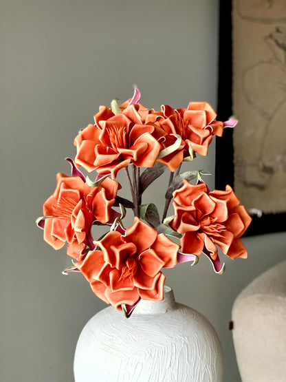 Artificial Origami Rose - Orange (One Stem)