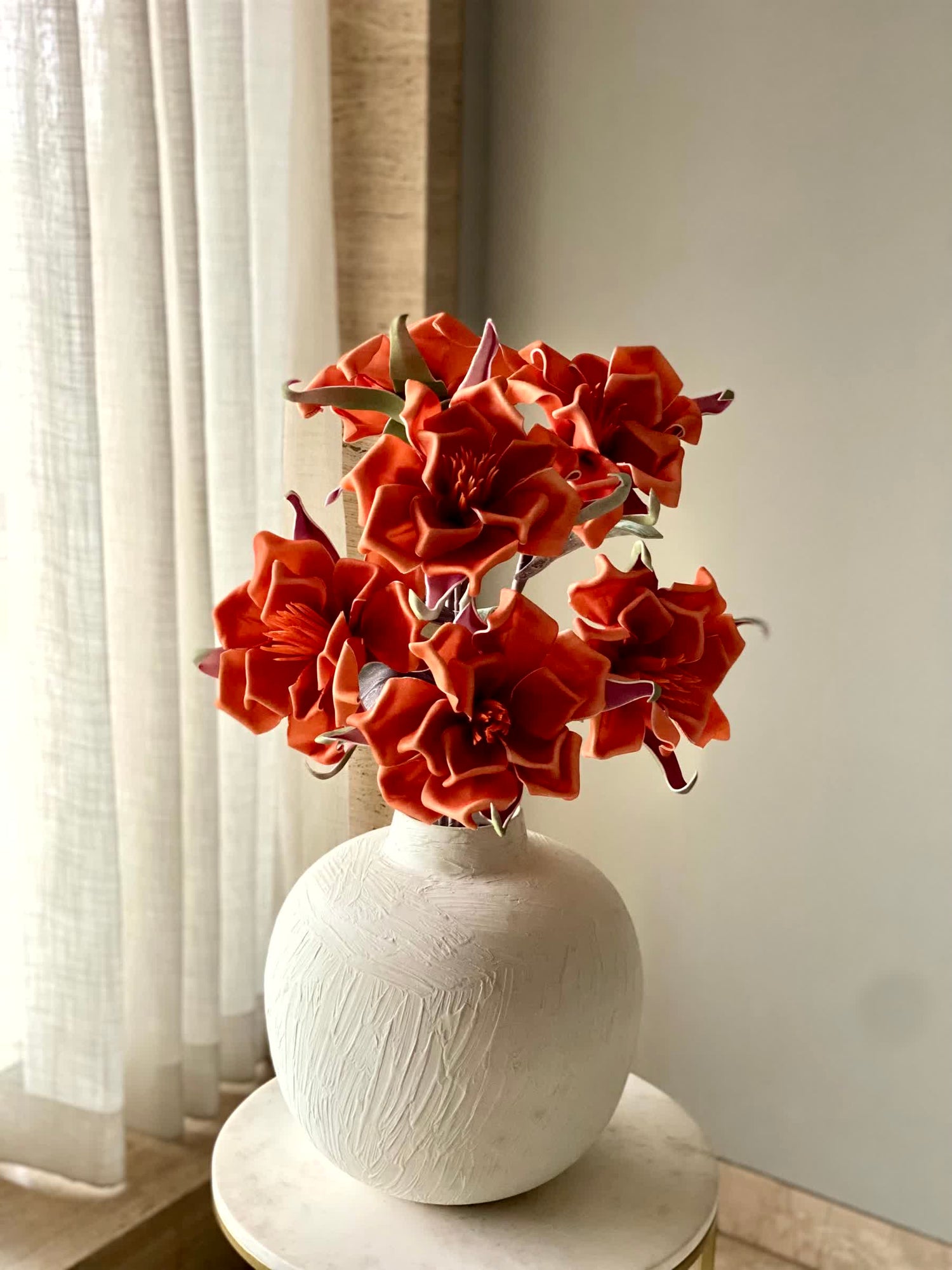 Artificial Origami Rose - Orange (One Stem)