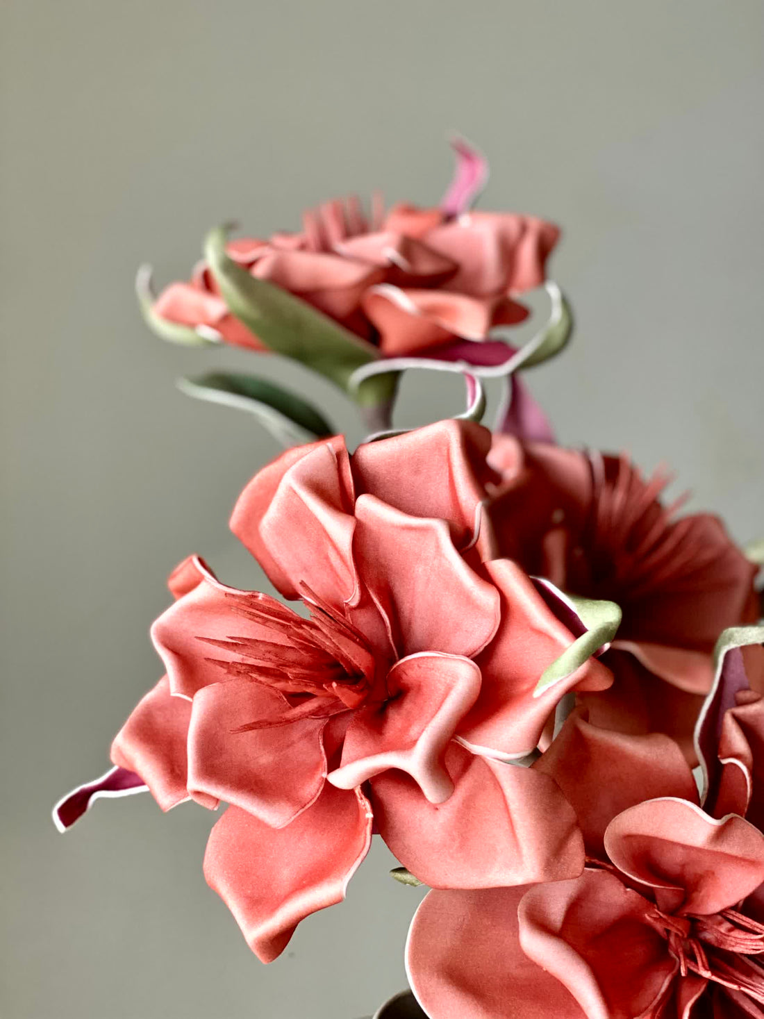 Artificial Origami Rose - Peach (One Stem)